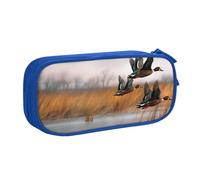 WPUTY Hunting Flying Wild Duck 3 Trousse à crayons de grande capacité noire double couche Organiseur de papeterie Trousse de maquillage pour l'école, le bureau, les voyages, bleu, Taille unique,