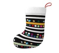 WPUTY Lot de 2 chaussettes de Noël à paillettes arc-en-ciel à rayures noires et blanches - 2 sacs à friandises, décorations de Noël, cadeaux pour sapin de Noël, décoration de fête de famille