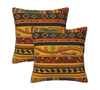 WPUTY Lot de 2 housses de coussin imprimées avec motif national africain abstrait, 40 x 40 cm, taies d'oreiller modernes pour voiture, bureau, maison et chambre à coucher