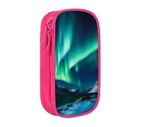 WPUTY Northern Lights Trousse à crayons de grande capacité avec imprimé noir double couche pour étudiants, enseignants, adultes, rose, Taille unique, Cartable