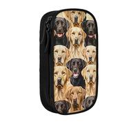 WPUTY Trousse à crayons de grande capacité avec imprimé chiens labrador retriever, noir double couche, trousse de maquillage et de maquillage pour étudiants, enseignants, adultes, Noir , Taille