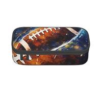 WPUTY Trousse à crayons de grande capacité avec imprimé de football américain - Pour bureau, voyage, école, Noir , Taille unique, Cartable