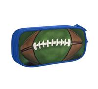 WPUTY Trousse à crayons de grande capacité avec imprimé football - Noir - Double couche - Pour l'école, le bureau, les voyages, bleu, Taille unique, Cartable