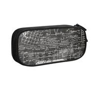 WPUTY Trousse à crayons de grande capacité avec imprimé mathématiques pour l'école, le bureau, les voyages - Noir - Double couche, Noir , Taille unique, Cartable