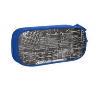 WPUTY Trousse à crayons de grande capacité avec imprimé mathématiques pour l'école, le bureau, les voyages - Noir - Double couche, bleu, Taille unique, Cartable