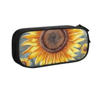 WPUTY Trousse à crayons de grande capacité avec imprimé tournesol « You are My Sunshine » - Noir - Double couche - Pour l'école, le bureau, les voyages, Noir , Taille unique, Cartable