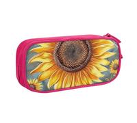 WPUTY Trousse à crayons de grande capacité avec imprimé tournesol « You are My Sunshine » - Noir - Double couche - Pour l'école, le bureau, les voyages, rose, Taille unique, Cartable