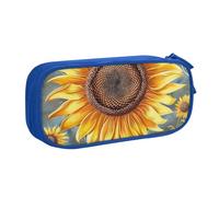 WPUTY Trousse à crayons de grande capacité avec imprimé tournesol « You are My Sunshine » - Noir - Double couche - Pour l'école, le bureau, les voyages, bleu, Taille unique, Cartable