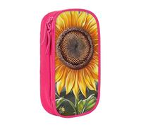 WPUTY Trousse à crayons de grande capacité avec imprimé tournesol « You are My Sunshine » - Noir - Double couche - Trousse de maquillage pour étudiants, enseignants, adultes, rose, Taille unique,