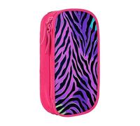 WPUTY Trousse à crayons de grande capacité avec imprimé zèbre et camouflage bleu vert double couche, trousse de maquillage pour étudiants, enseignants, adultes, rose, Taille unique, Cartable