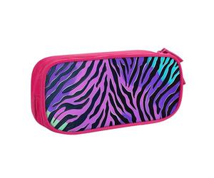 WPUTY Trousse à crayons de grande capacité avec motif camouflage et zèbre bleu vert - Double couche - Pour l'école, le bureau, les voyages, rose, Taille unique, Cartable