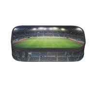 WPUTY Trousse à crayons de grande capacité avec motif champ de football Satdium - Pour bureau, voyage, école, Noir , Taille unique, Cartable