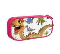 WPUTY Trousse à crayons de grande capacité avec motif de dinosaure - Noir - Double couche - Pour l'école, le bureau, les voyages, rose, Taille unique, Cartable