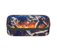 WPUTY Trousse à crayons imprimée de grande capacité avec motif football américain galaxie et espace pour bureau, voyage, école, Noir , Taille unique, Cartable