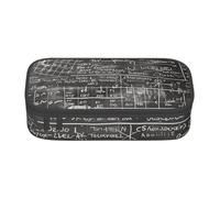 WPUTY Trousse à crayons imprimée mathématiques de grande capacité pour bureau, voyage, école, Noir , Taille unique, Cartable