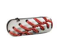 WPUTY Trousse à crayons rigide en cuir PU, belle boîte à crayons avec imprimé de fleurs de lotus étanche pour l'école, les voyages, les cosmétiques et les cadeaux, Baseball Lace Close Up, Taille