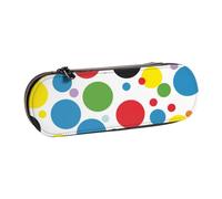 WPUTY Trousse à crayons rigide en cuir PU, belle boîte à crayons avec imprimé de fleurs de lotus étanche pour l'école, les voyages, les cosmétiques et les cadeaux, Twister Pois, Taille unique