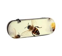 WPUTY Trousse à crayons rigide en cuir synthétique avec imprimé crème glacée - Étanche - Pour l'école, les voyages, les cosmétiques et les cadeaux, Honey Bee., Taille unique, Cartable