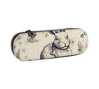 WPUTY Trousse à crayons rigide en cuir synthétique avec imprimé de patins à roulettes colorés rétro pour l'école, les voyages, les cosmétiques et les cadeaux, Fond Lapin, Taille unique, Cartable