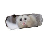 WPUTY Trousse à crayons rigide en cuir synthétique avec imprimé sur le thème de la plage tropicale - Étanche - Pour l'école, les voyages, les cosmétiques et les cadeaux, Opossum in Snow, Taille unique