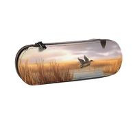 WPUTY Trousse à crayons rigide en cuir synthétique - Étanche - Pour l'école, les voyages, les cosmétiques et les cadeaux, Canards sauvages volants de chasse 6, Taille unique, Cartable