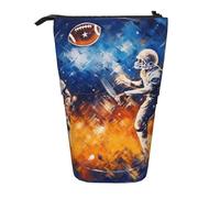 WPUTY Trousse à crayons télescopique avec drapeau du 4 juillet - Pour maquillage, bureau, Ballon de football américain Galaxy Space Play, Taille unique, Cartable