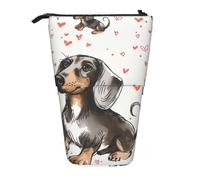WPUTY Trousse à crayons télescopique avec imprimé de jolis carpes koï japonais pour cosmétiques, maquillage, bureau, Teckel I Love My Dog, Taille unique, Cartable