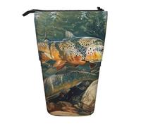 WPUTY Trousse à crayons télescopique avec imprimé flèches corail et bleu sarcelle pour maquillage, bureau, Brook Trout Fly Fishing, Taille unique, Cartable