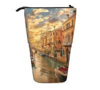 WPUTY Trousse à crayons télescopique avec imprimé papillon bleu - Pour maquillage, bureau, Magnifique vue sur le Canal de Venise, Taille unique, Cartable