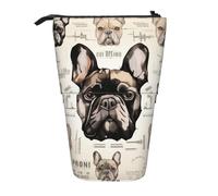 WPUTY Trousse à crayons télescopique avec motif crème glacée pour cosmétiques, maquillage, bureau, I Love French Bulldog, Taille unique, Cartable