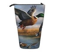 WPUTY Trousse à crayons télescopique avec motif de canards sauvages volants - Pour maquillage, bureau, Chasse canards sauvages volants au bord du lac, Taille unique, Cartable