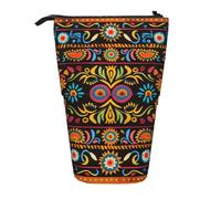 WPUTY Trousse à crayons télescopique avec motif drapeau pirate pour maquillage, bureau, Art folk mexicain bohème, Taille unique, Cartable