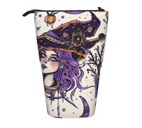 WPUTY Trousse à crayons télescopique avec motif drapeau pirate pour maquillage, bureau, Dessin de sorcière magique bohémien, Taille unique, Cartable