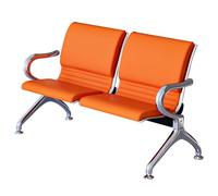 WPWSDWMX Banc d'accueil D'aéroport, Chaise Visiteur 2 Places Accoudoir, Mobilier de Bureau pour Clinique, Hôpital, Salon de Coiffure, Banque(Orange)