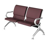 WPWSDWMX Banc d'accueil D'aéroport, Chaise Visiteur 2 Places Accoudoir, Mobilier de Bureau pour Clinique, Hôpital, Salon de Coiffure, Banque(Brown)