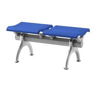 WPWSDWMX Banc de Salle D'attente 2 Places, Acier Laminé a Froid, Design en Tôle Courbée, Chaise de Bureau en Similicuir sans Accoudoirs, pour Aéroport, Marché(Blue)