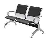 WPWSDWMX Banc de Salle D'attente 2 Places, Mobilier de Hall avec Dossiers et Accoudoirs, Fauteuils d'accueil pour Salon, Barbier, Aéroport, Banque, Hall(Black)