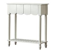 WPWSDWMX Console en Bois avec Tiroirs, Design Festonné, Étagère de Rangement Ouverte, Table D'appoint pour Couloir ou Derrière Un Canapé dans Le Salon(White,84cm/33in)