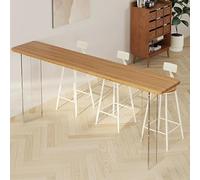 WPWSDWMX Table Bar Haute et Étroite en Bois, Style Industriel, avec Piètement en Acrylique, Mange Debout pour la Cuisine, Les Salles de Réception et Les Pubs(160cm/63in)