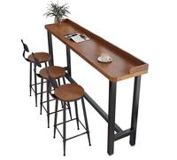 WPWSDWMX Table Bar Murale Étroite et Longue avec Rambardes, Mange Debout en Bois Massif, Idéale pour Un Bistro, Un Café ou Une Salle de Pause(120cm/47in)
