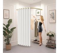 WPYGHLJN Cabine D'Essayage Mobile, White Portable Magasin V¨ºtements Vestiaire, Forme De C Rail Montage Mural Dressing pour Centre Commercial, Bureau et Chambre