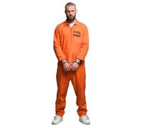 Wqafe Costume de prisonnier pour Halloween, costume de prisonnier orange - Costume de chaudière de condamné - Costume de costumade - Déguisement pour homme pour Halloween, carnaval (taille L)