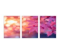 WQBQKKX 3 PièCes Arbre de vie coloré Impression sur toile Feuilles de Printemps Tableau Affiche Murale ImpriméS Pour Salle Bain Chambre Coucher(Blue 64)-30x50cmx3 Sans cadre