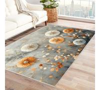 WQBQKKX 3D Grand Tapis Salon Rug Fleurs Plage De Sable Doux Tapis pour WC Salle de Bain Lavabo Baignoire Douche Cuisine Salon(Gris 52)-240x300cm