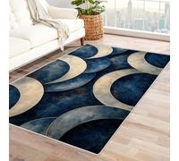 WQBQKKX 3D Grand Tapis Salon Rug Géométrie Plage De Sable Doux Tapis pour WC Salle de Bain Lavabo Baignoire Douche Cuisine Salon(Bleu 12)-60x90cm