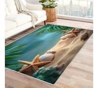 WQBQKKX 3D Tapis Salon Poils Courts océan Rug Plantes pour Salon, Chambre à Coucher, Salle à Manger Carpet(Beige 39)-180x240cm