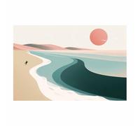 WQBQKKX Abstrait mer ouverte horizon décoration murale toile Minimaliste Tableaux, Posters Et Arts DéCoratifs(Turquoise 69)-30x40cm Sans cadre
