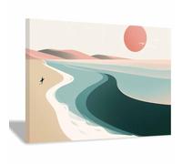 WQBQKKX Abstrait mer ouverte horizon décoration murale toile Minimaliste Tableaux, Posters Et Arts DéCoratifs(Turquoise 69)-30x40cm Encadrée