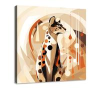 WQBQKKX Animal Moderne Impression sur Toile Léopard Tableau Peinture Murale Fleurie pour Chambre Salon(Purple 56)-30x30cm Encadrée