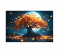 WQBQKKX Arbre de la vie Impression sur Toile Image Murale Arbre lunaire Tableaux Decoration Murale Moderne - Salon Salle Panorama(Orange 114)-60x80cm Sans cadre